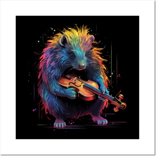 Porcupine Playing Violin Posters and Art